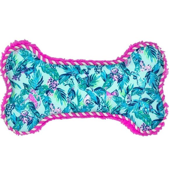 🌸HP 🌸Lilly Pulitzer Blue Plush Dog Toy in Barking Up the Palm Tree! - Picture 5 of 7